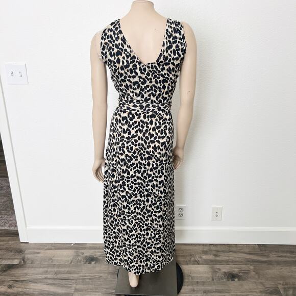 [Gigi Parker] Leopard Animal Print Twisted High Neck Knot Halter Midi Dress XL - Picture 2 of 10